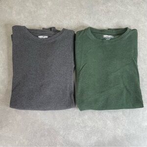 Kirkland Signature Short Sleeve Peruvian Cotton Tees in Charcoal & Forest Green